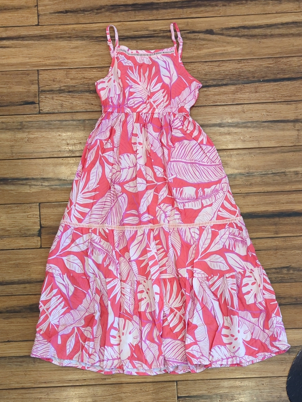 Cat & Jack Pink White Tropical Print Sundress